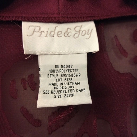 Pride & Joy Purple Silky Sheer Floral Dressy Blazer w/ Shoulder Padding - Picture 2 of 6